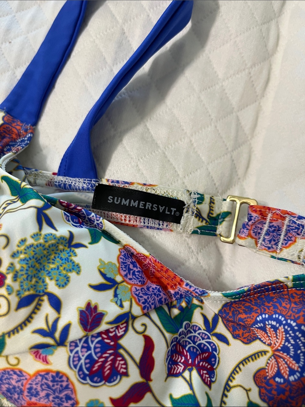 Summersalt Tie Shoulder Floral Bikini Set Size 4 - Picture 4 of 6